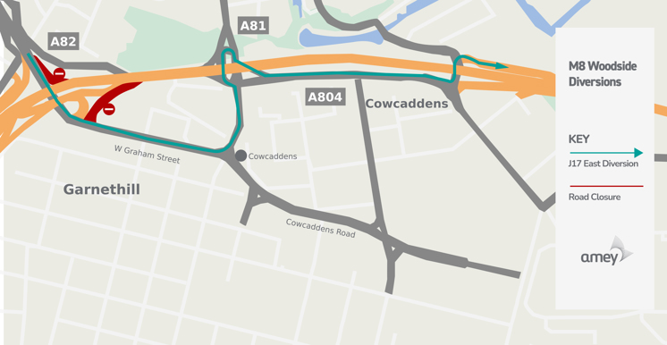 Planned Works on M8 Junctions 16 to 17 Woodside Viaduct